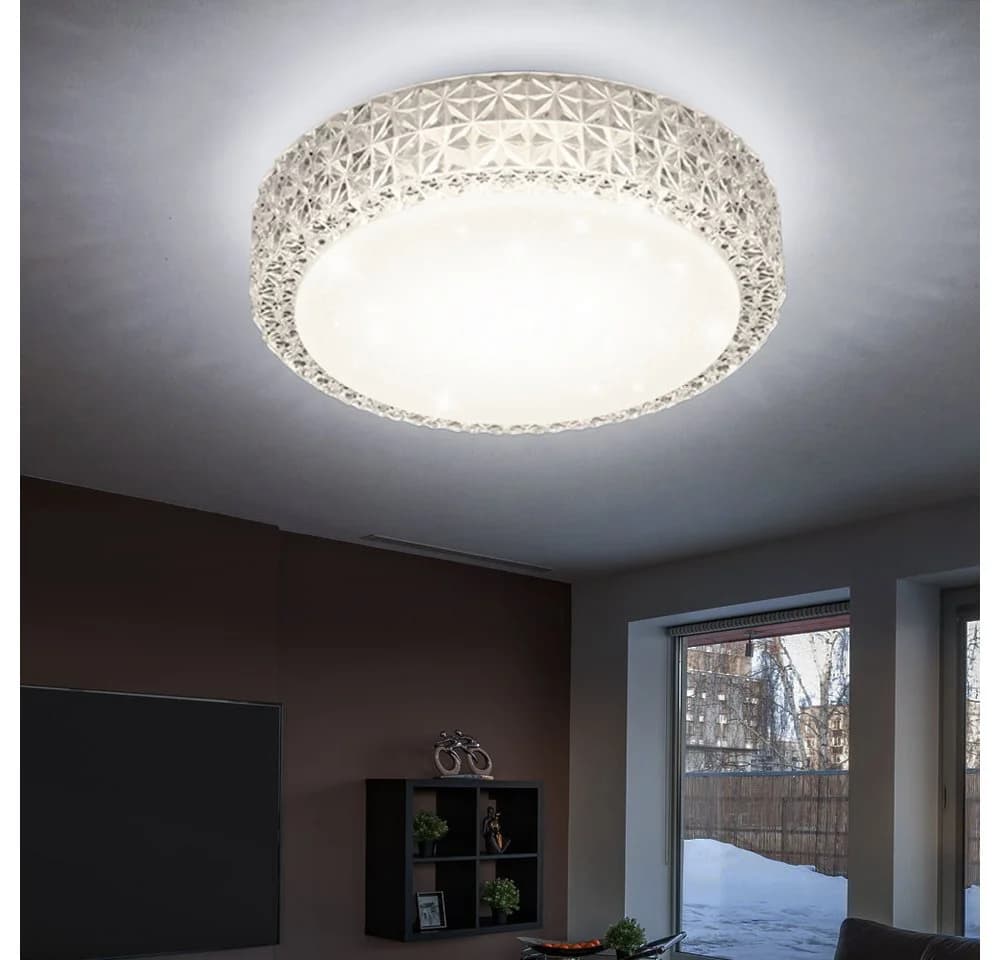 Reality LED Deckenleuchte Warmweiß Sterneneffekt 12W