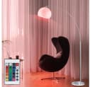 Reality Leuchten LED Stehlampe Bogen Silber Weiß Dimmbar Fernbedienung Bild 1
