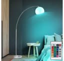 Reality Leuchten LED Stehlampe Bogen Silber Weiß Dimmbar Fernbedienung Bild 3