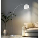 Reality Leuchten LED Stehlampe Bogen Silber Weiß Dimmbar Fernbedienung Bild 4