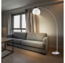Reality Leuchten LED Stehlampe Bogen Silber Weiß Dimmbar Fernbedienung Bild 5