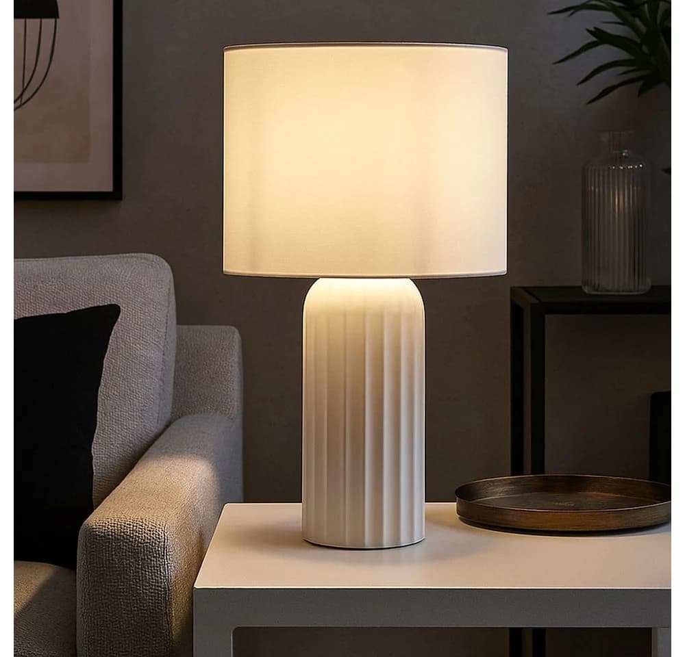 Reality Leuchten Schreibtischlampe weiß Keramik E27