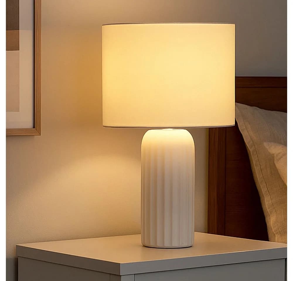 Reality Leuchten Schreibtischlampe weiß Keramik E27 - Bild 5