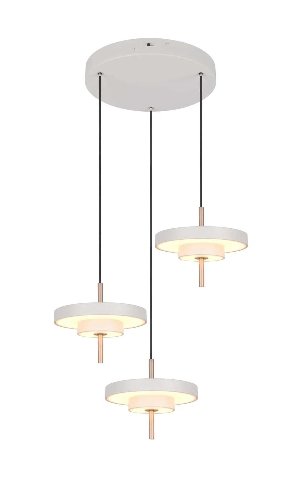 Trio LED-Hängelampe Keaton Hellgrau Metall