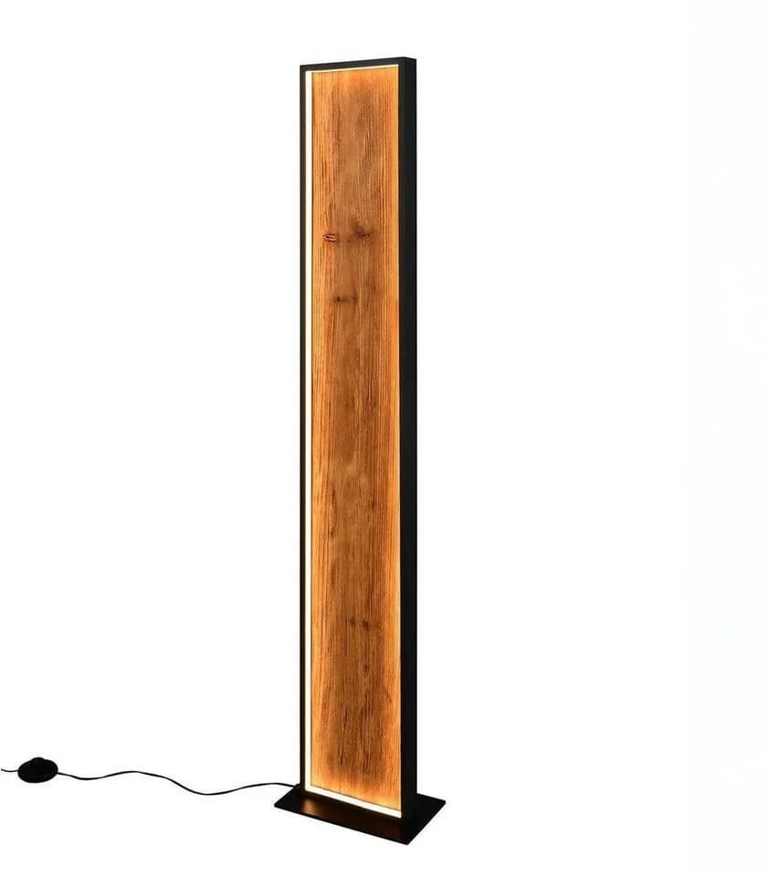 TRIO Leuchten LED Stehlampe KALEA Braun Schwarz Holz Metall Dimmfunktion