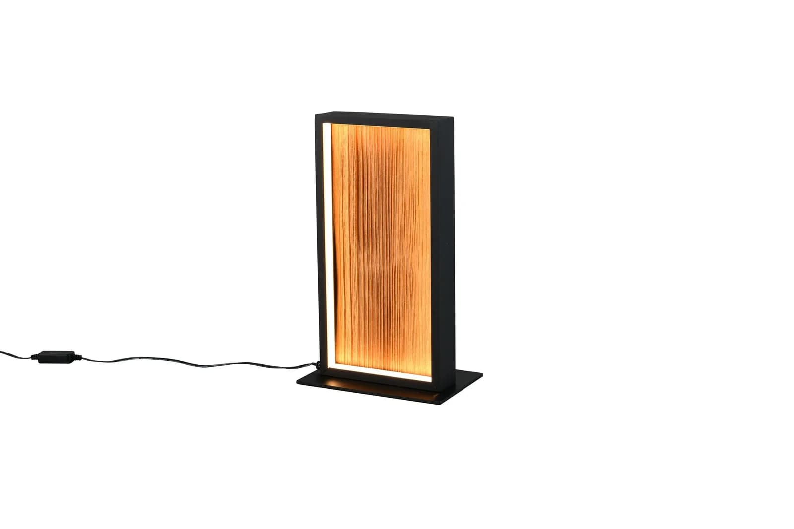 TRIO Leuchten LED Tischleuchte KALEA Braun Holz Schwarz