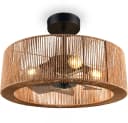 Reality Leuchten Deckenventilator SMILLUM Schwarz mit Licht Bild 1