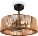 Reality Leuchten Deckenventilator SMILLUM Schwarz mit Licht Bild 2