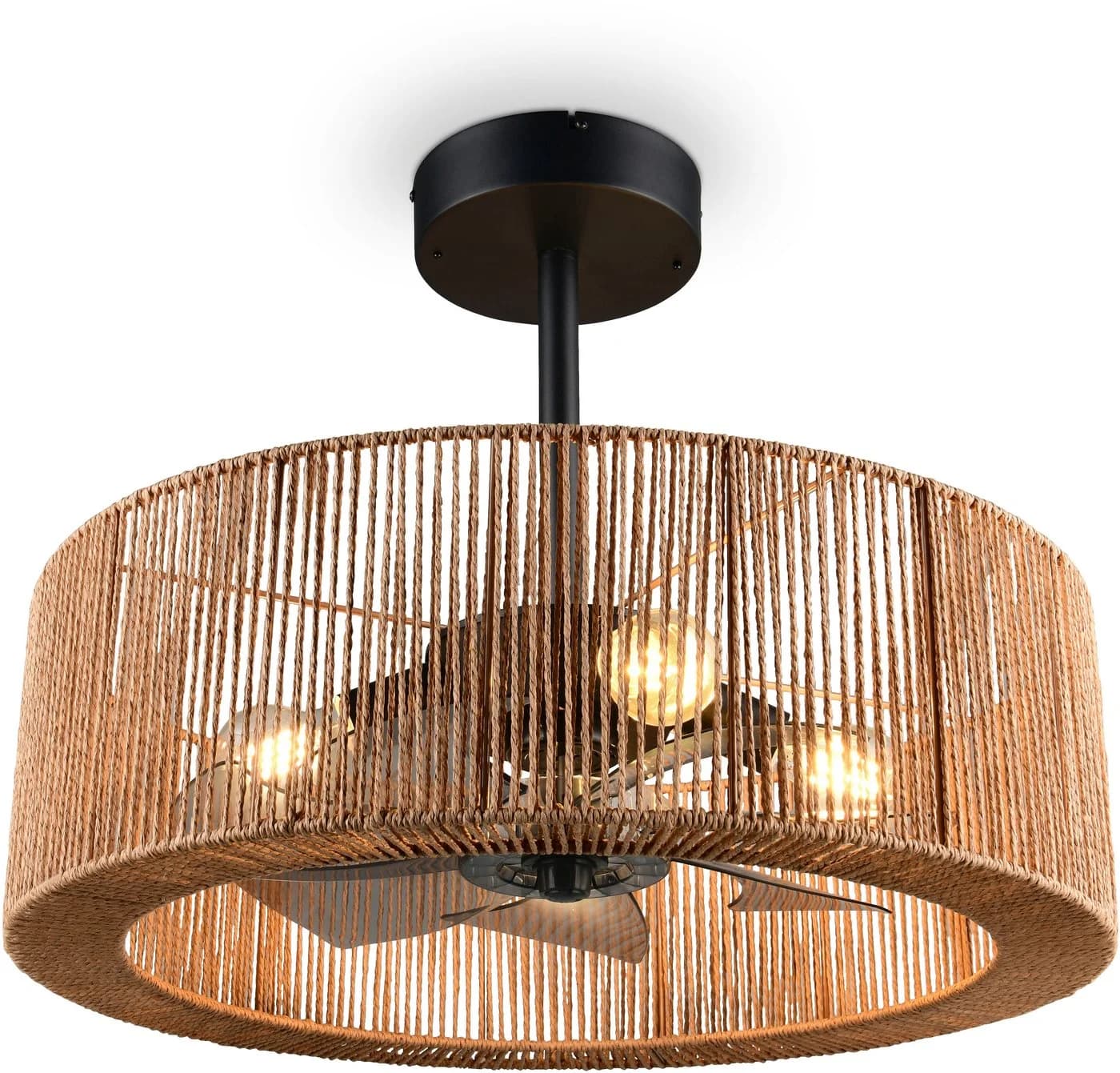Reality Leuchten Deckenventilator SMILLUM Schwarz mit Licht - Bild 2