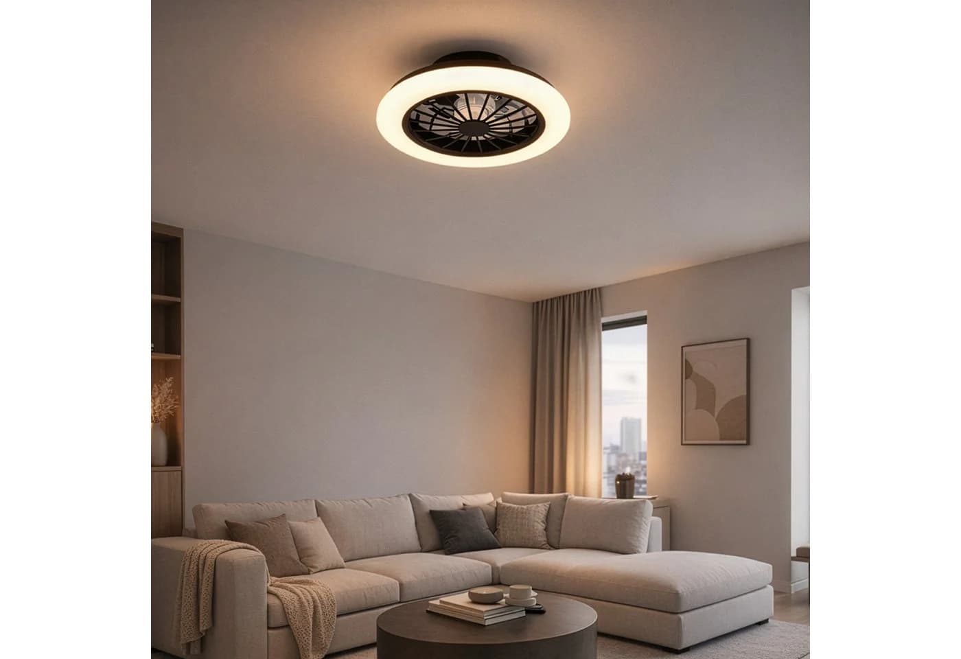 REALITY LEUCHTEN LED Deckenleuchte ROTSUND mit Ventilator und Fernbedienung - Bild 3
