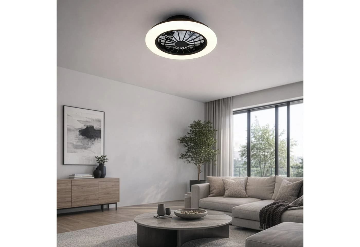 REALITY LEUCHTEN LED Deckenleuchte ROTSUND mit Ventilator und Fernbedienung - Bild 4
