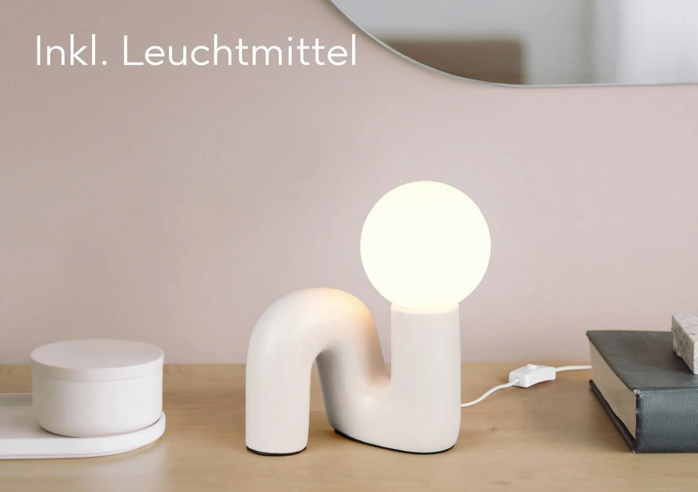 Reality Leuchten Tischleuchte QUINN Keramik Warmweiß - Bild 2