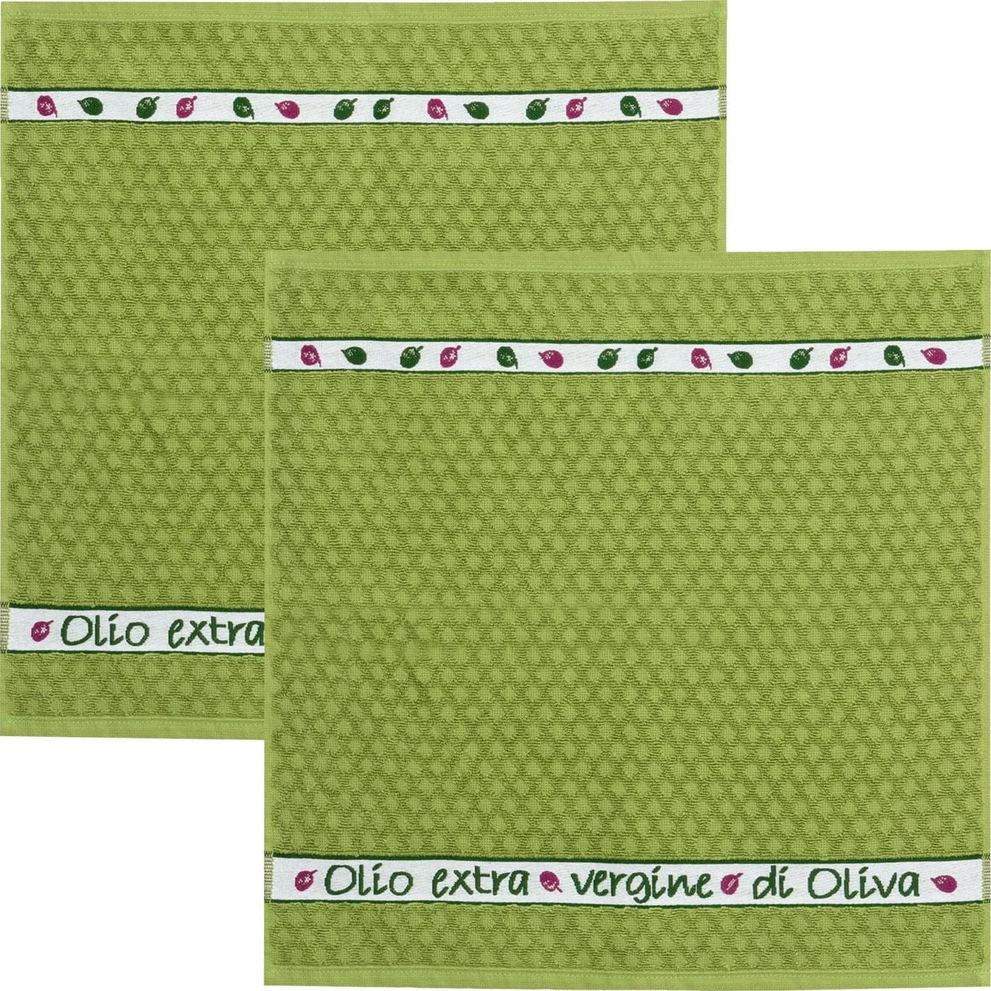Kracht Frottier-Geschirrtuch "Olio extra" 2er-Pack Baumwolle Uni - Bild 2