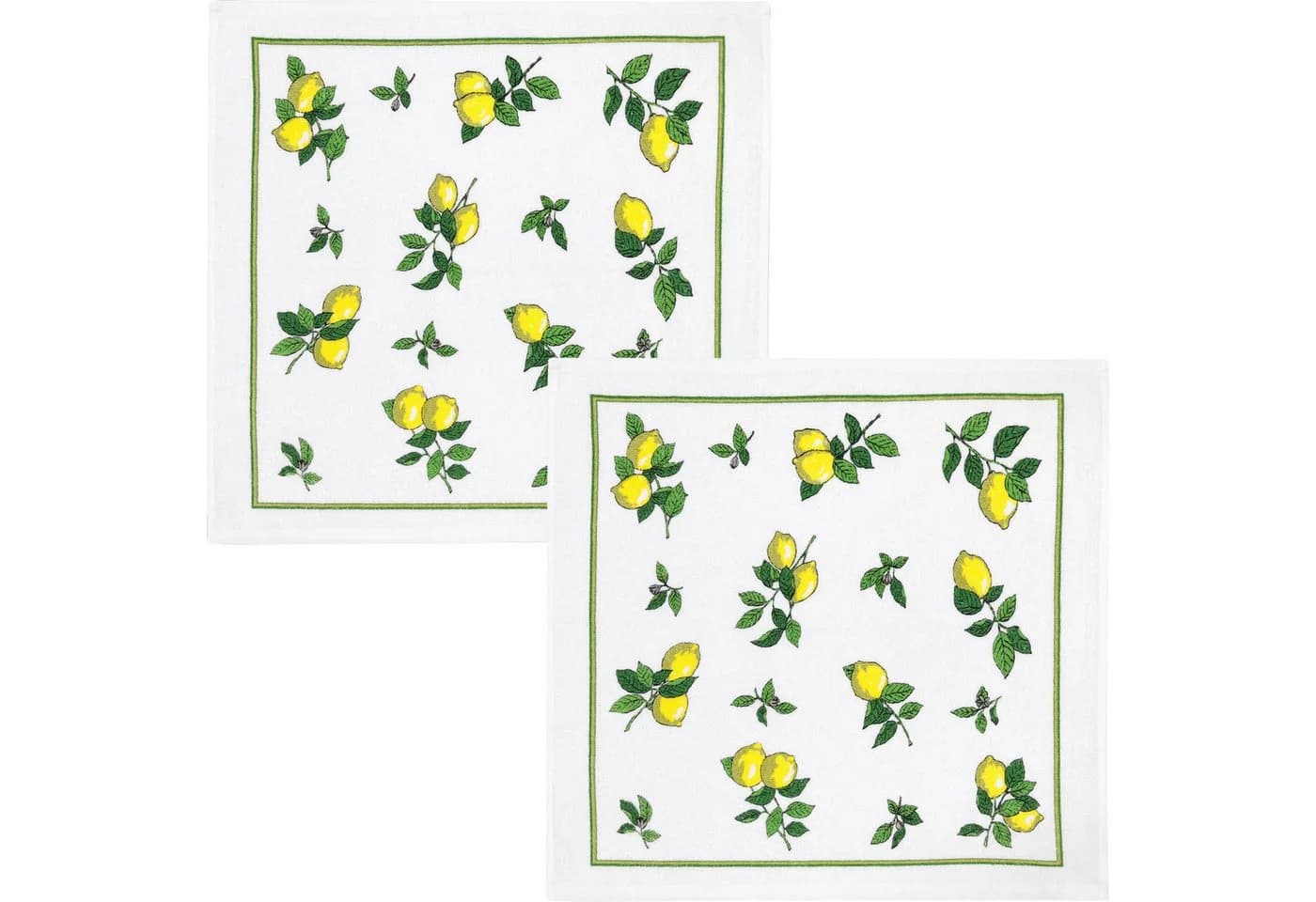 Kracht Frottier-Geschirrtuch 2er-Pack Zitronen Motiv 100% Baumwolle - Bild 2