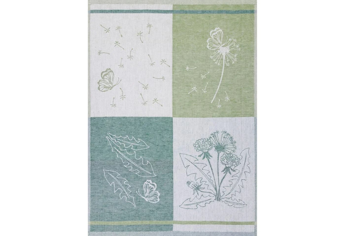Kracht Geschirrtuch 3er-Pack Pusteblume Halbleinen Jacquard Bunt