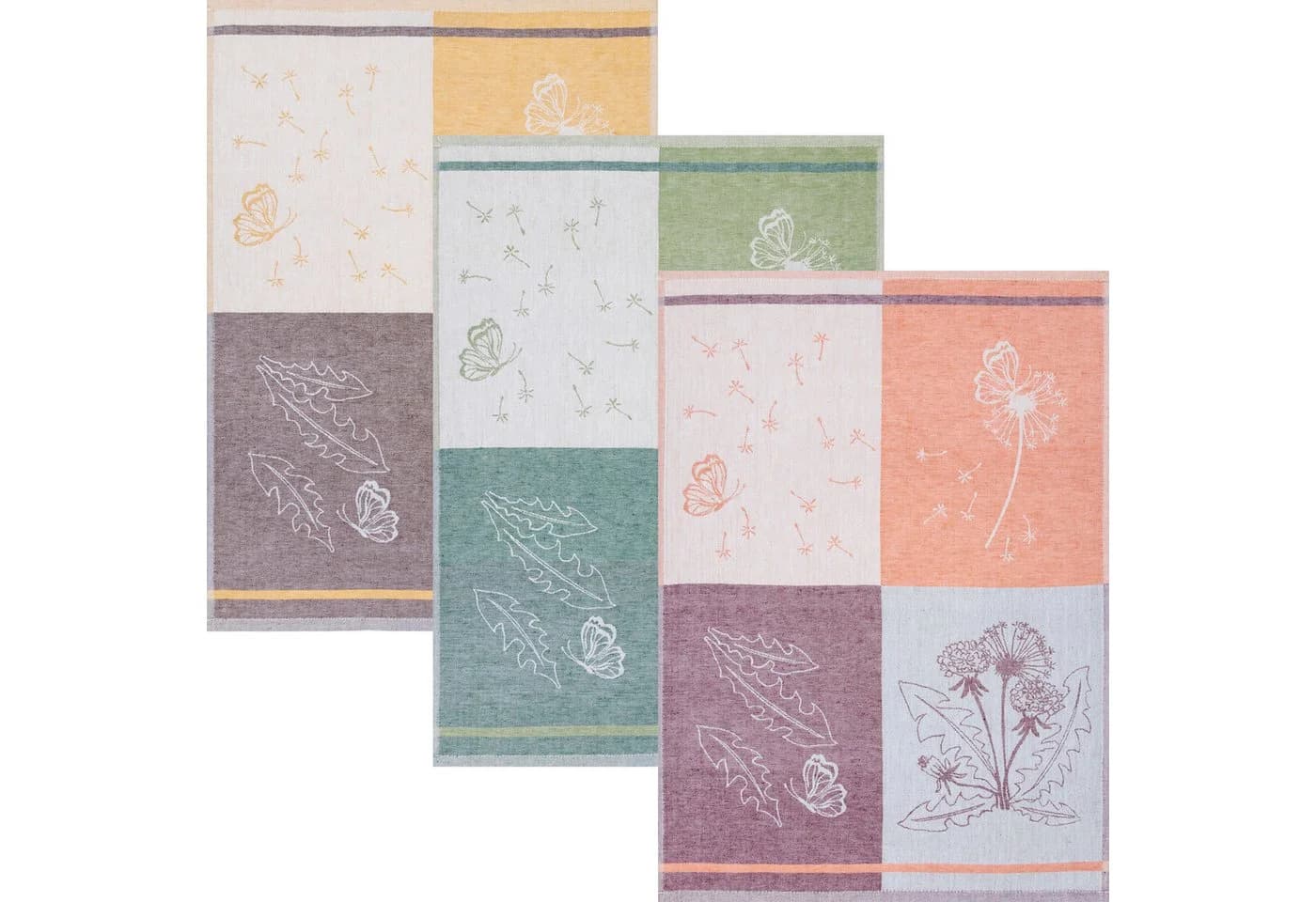 Kracht Geschirrtuch 3er-Pack Pusteblume Halbleinen Jacquard Bunt - Bild 2