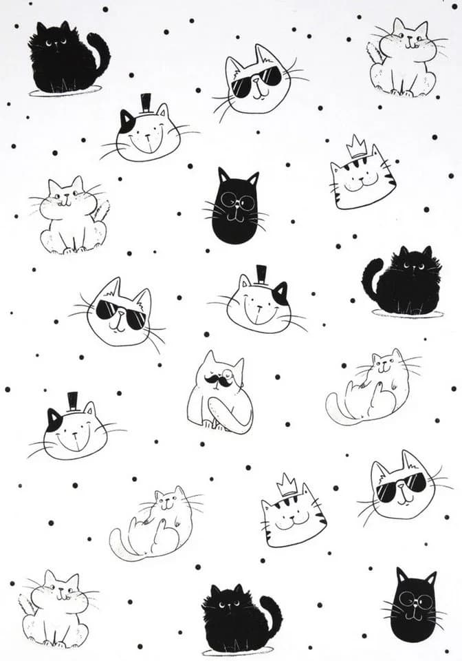Kracht Geschirrtuch Cool Cat 3er Pack Halbleinen bedruckt