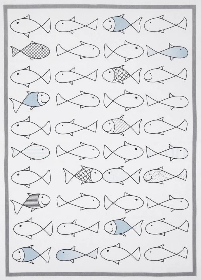 Kracht Geschirrtuch Kiss Fish 3er-Pack Halbleinen 50x70 cm