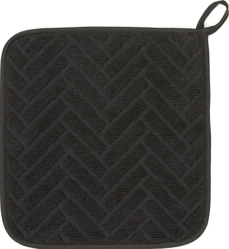 Kracht Topflappen Bricks 2er Set Schwarz Baumwolle Frottier