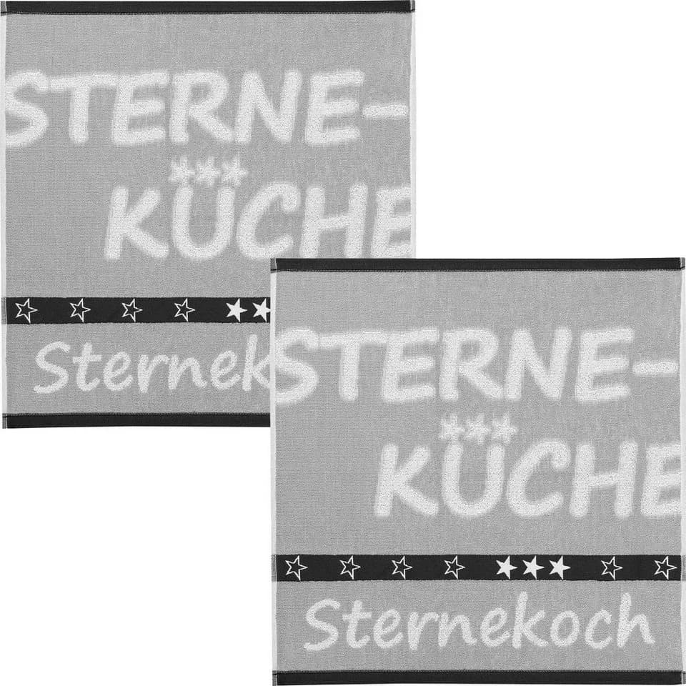Kracht Geschirrtuch Frottier 2er-Pack Baumwolle Motiv Sternekoch - Bild 2