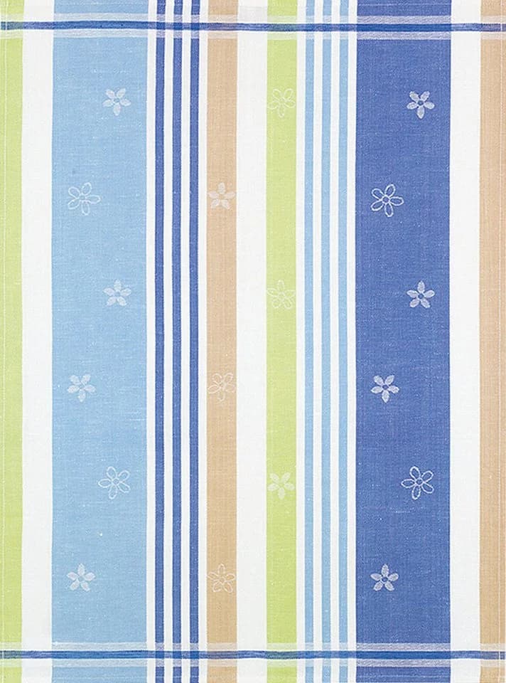 Kracht Geschirrtuch Blümchen, 3-tlg. Halbleinen Jacquard