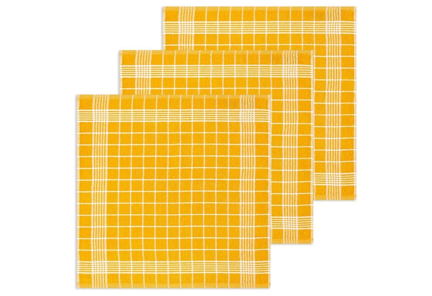 Kracht Geschirrtuch Set 3-tlg. Frottee 50x50cm Gelb 100% Baumwolle - Bild 2