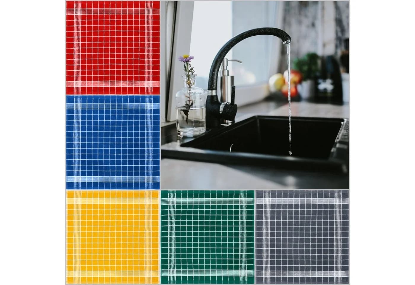 Kracht Geschirrtuch Set 3-tlg. Frottee 50x50cm Gelb 100% Baumwolle - Bild 3