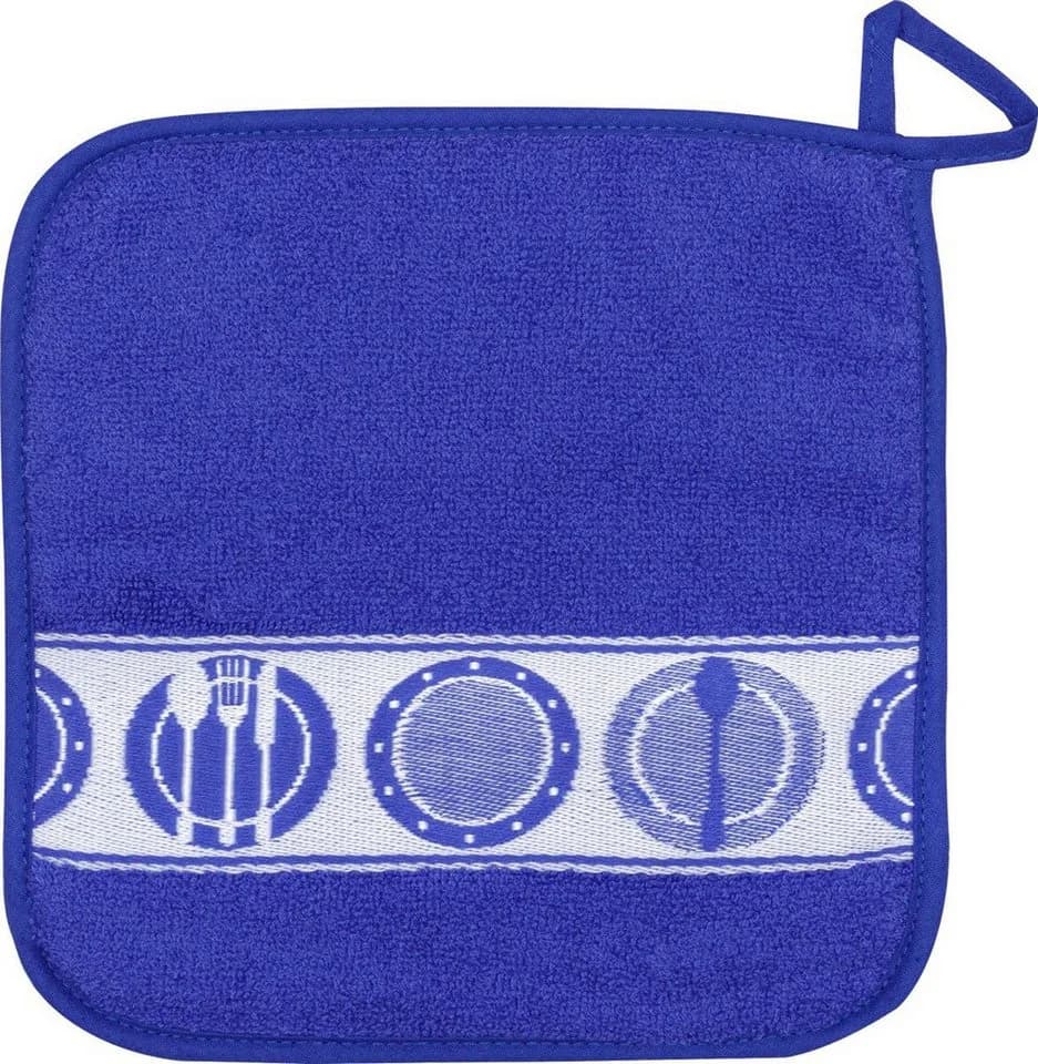 Kracht Topflappen Teller 2er-Set Baumwoll Frottier 22x22 cm