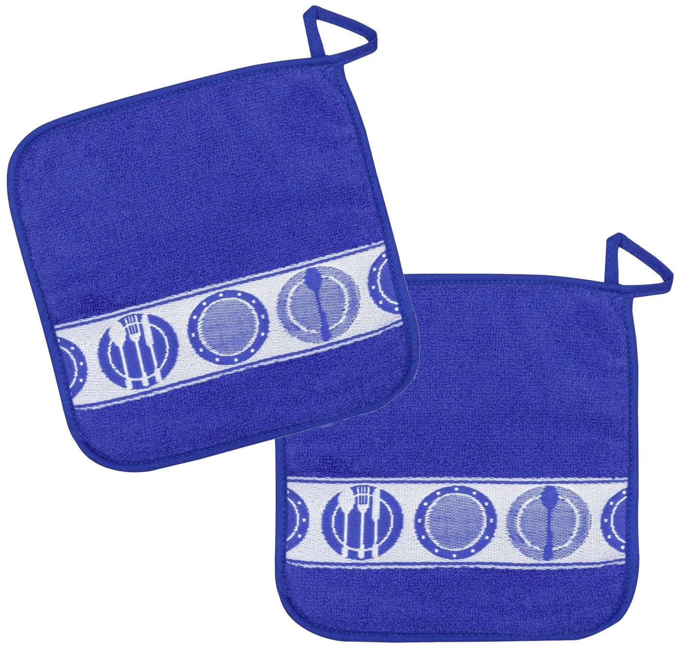 Kracht Topflappen Teller 2er-Set Baumwoll Frottier 22x22 cm - Bild 2