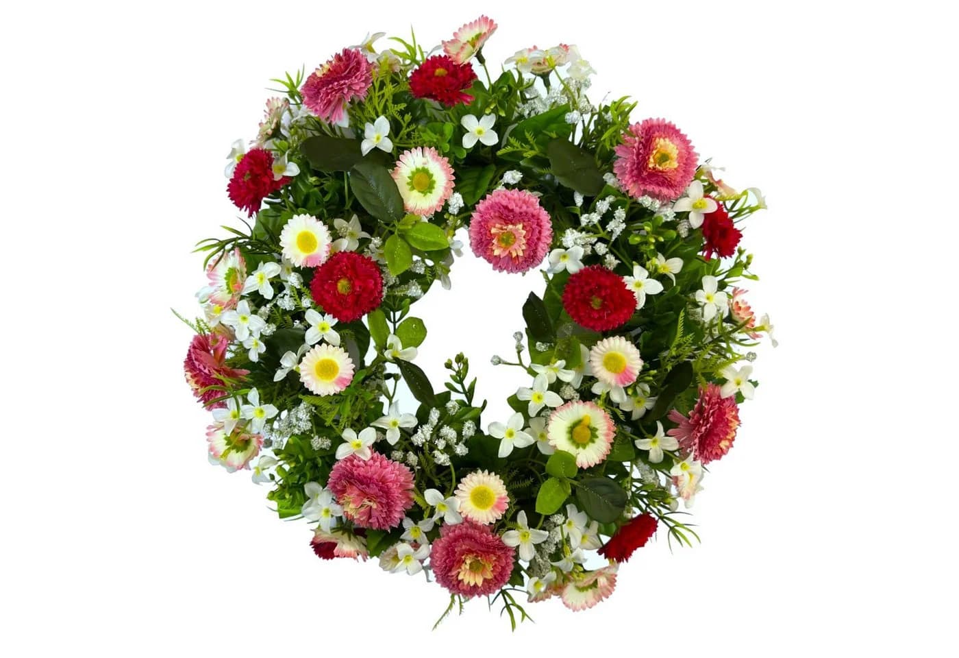 Kunstkranz Künstlicher Belliskranz 30cm Gänseblümchen Türkranz Ostern Rosa Pink Floratexx GmbH - Bild 2
