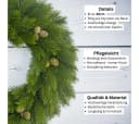 Künstlicher Tannenkranz mit Zapfen Ø 40cm. Adventskranz Winterdeko, Floratexx GmbH Bild 1