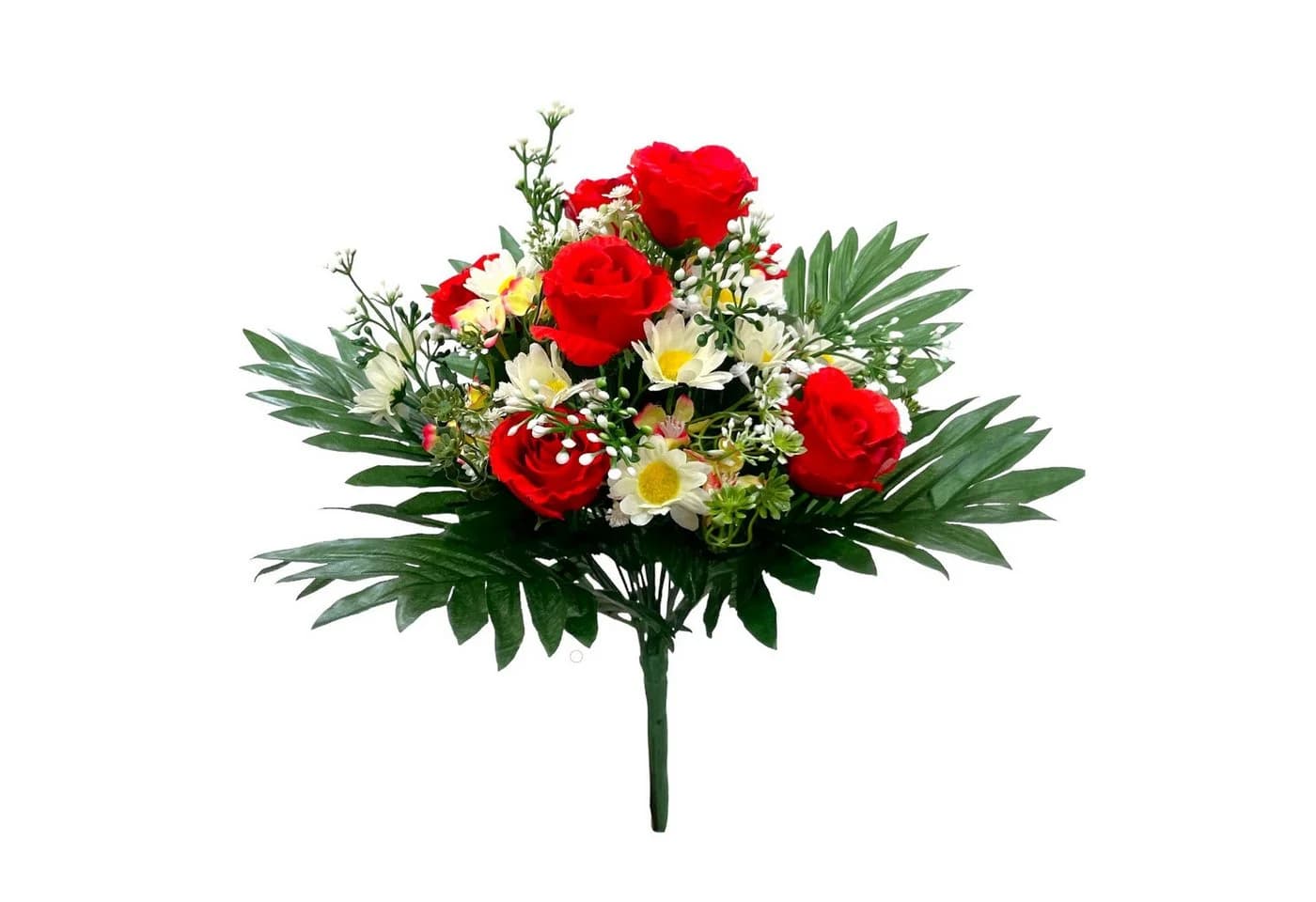 Floratexx Kunstblumenstrauß Rosen-Margerite Rot/Weiß 37cm - Bild 2