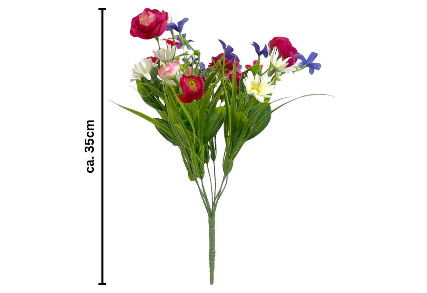 Kunstblumenstrauß Ranunkel-Mix Weiß Lila Pink 35cm Floratexx