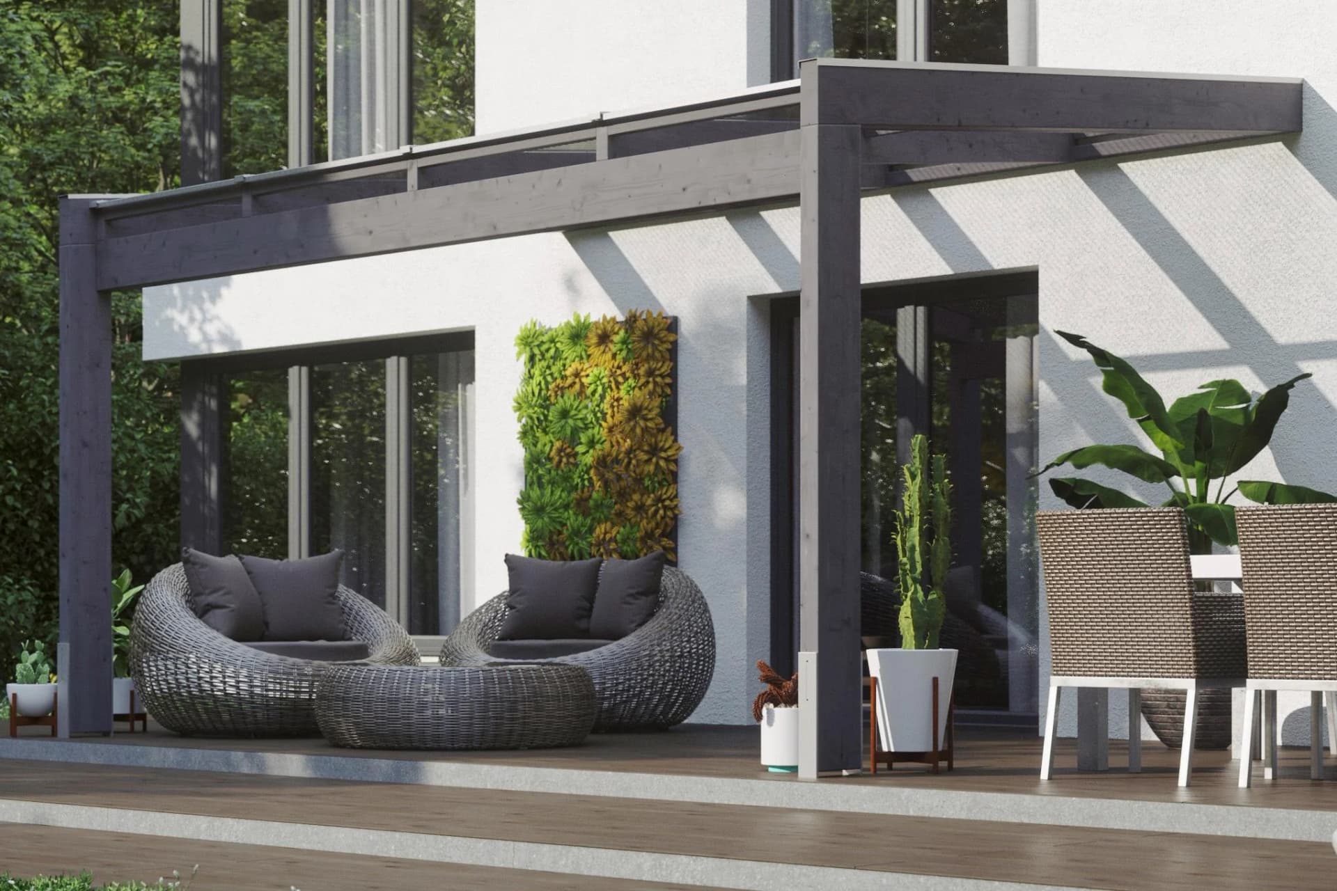 Terrassendach SKANHOLZ Novara Schiefergrau Polycarbonat
