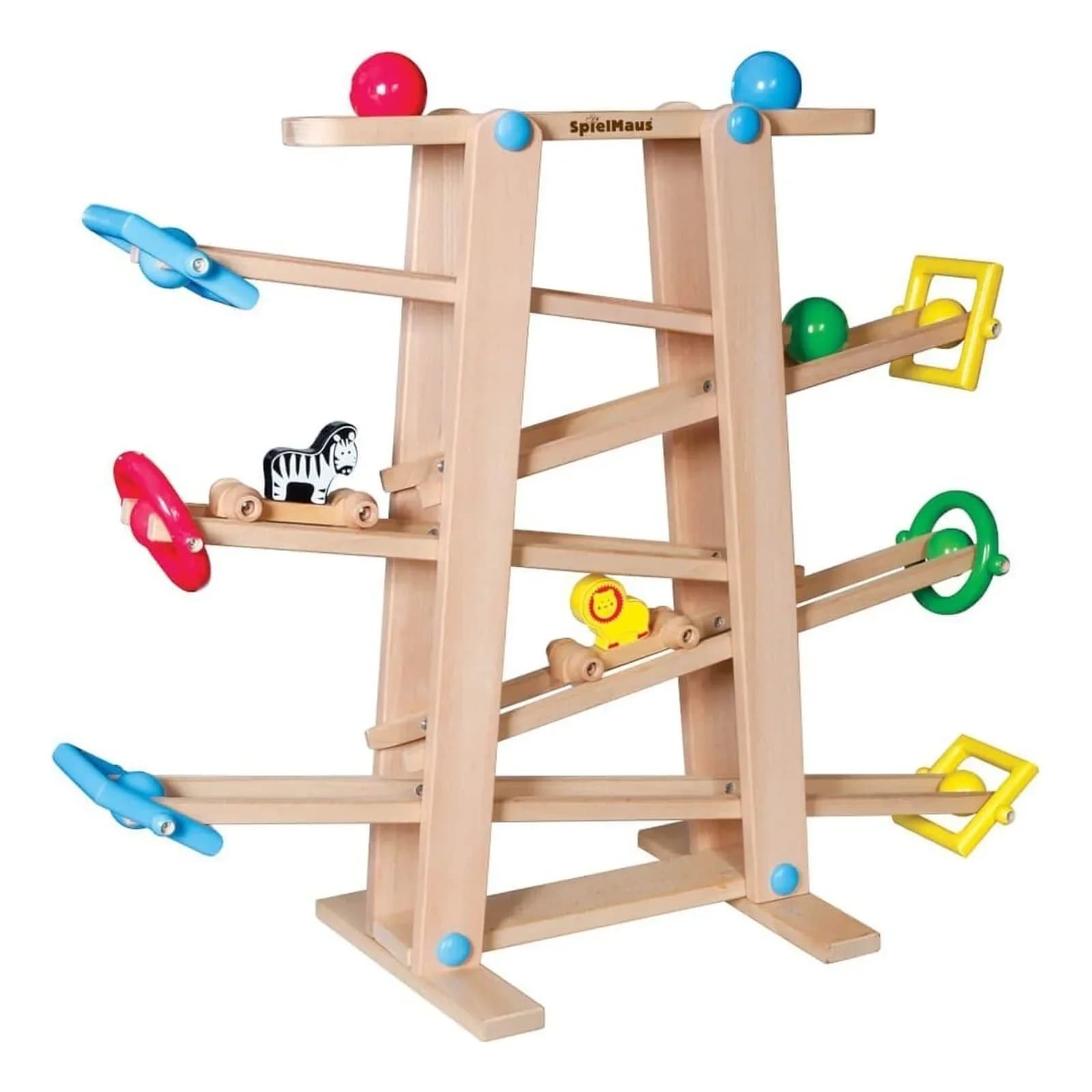 Vedes SpielMaus Holz Kugelbahn mit Rollelementen