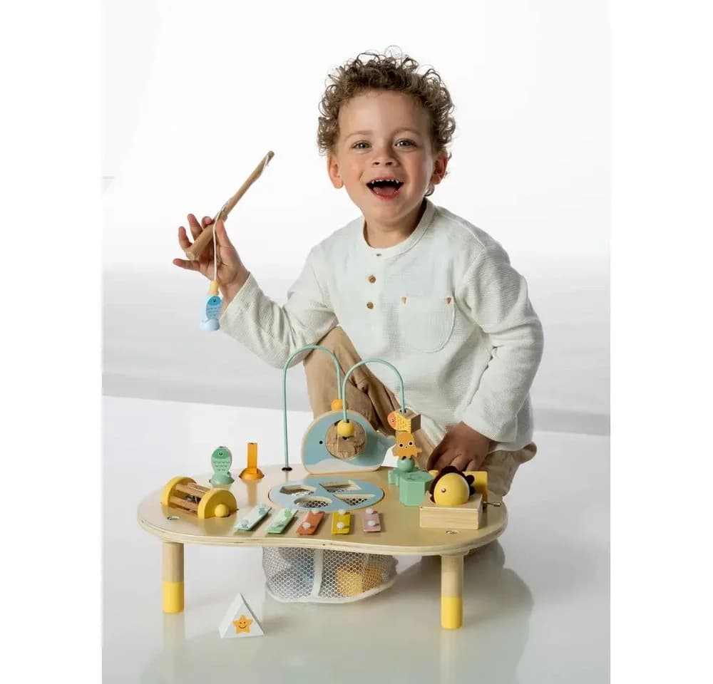 Spielmaus® Motorik-Spieltisch Holz mit Formenlernspiel