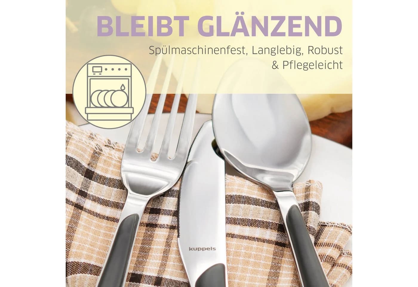 Kuppels Kuchengabel PRISMA 6-teilig Grau Transparent Hochglanz - Bild 3