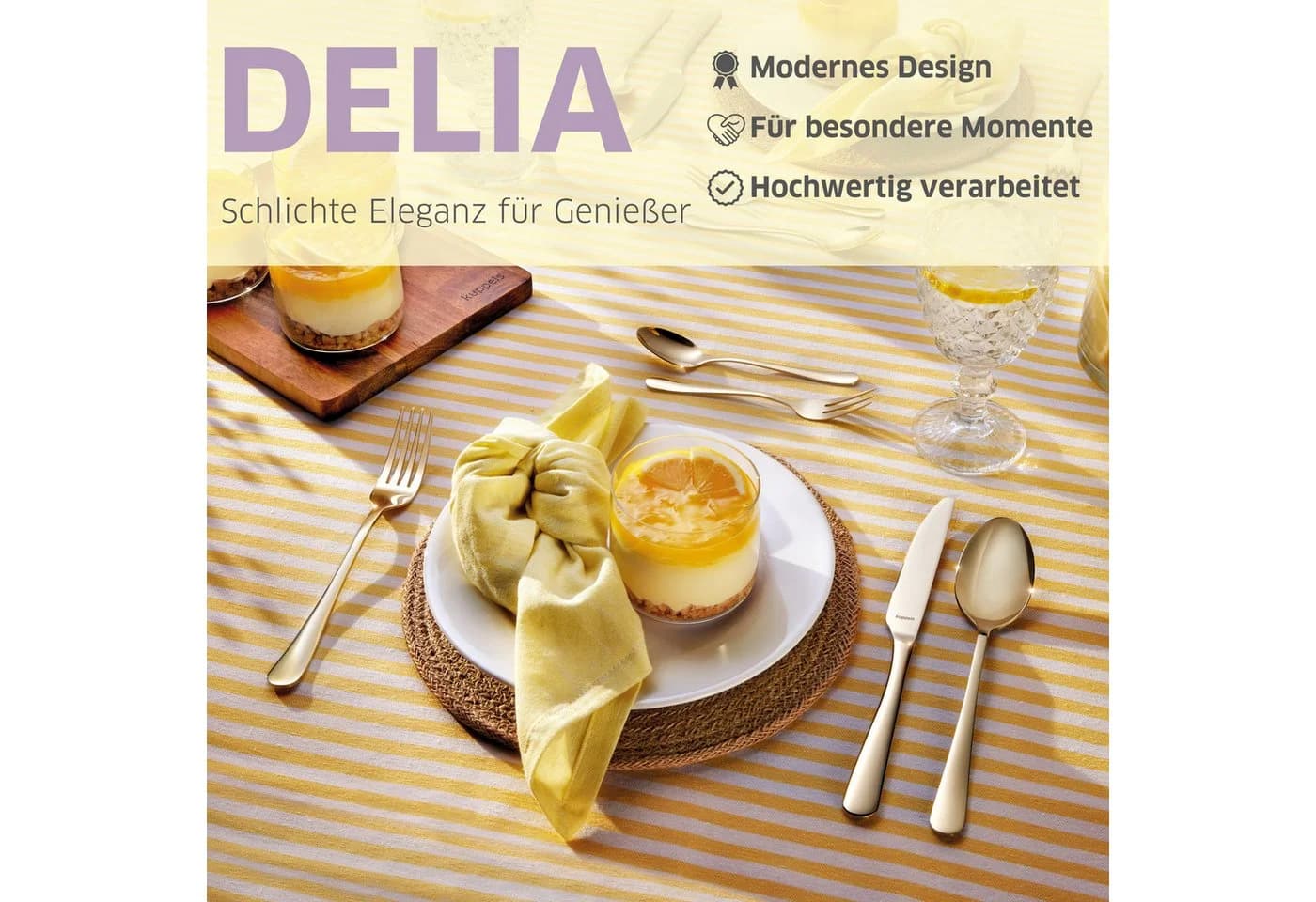 Kuppels Besteck-Set DELIA 30-tlg. Champagner PVD Edelstahl