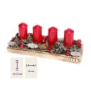 CreaFlor Home Länglicher Adventskranz Rot Handarbeit Holztablett Bild 1