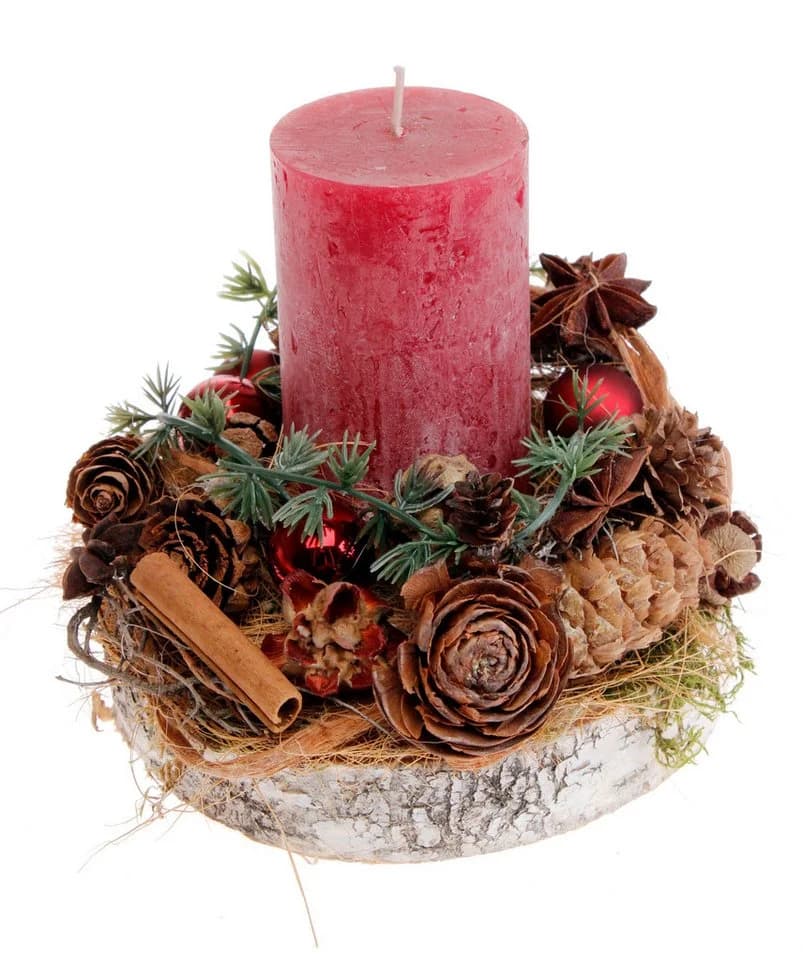 CreaFlor Home Adventskranz Handarbeit Natur Altrot