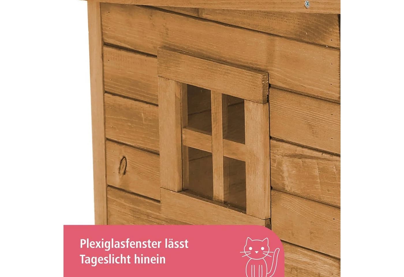 Kerbl Katzenhaus Rustica Holz mit Schwingtüre und Plexiglasfenster - Bild 5