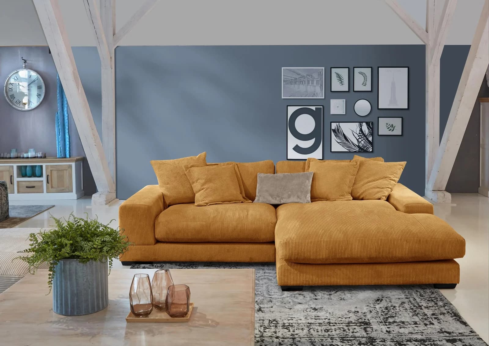 GUTMANN FACTORY Ecksofa Ocker 100% Polyester