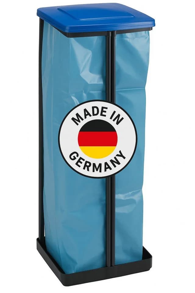 ALPFA Müllsackständer 120L mit Klemmring & Deckel Schwarz - Bild 2