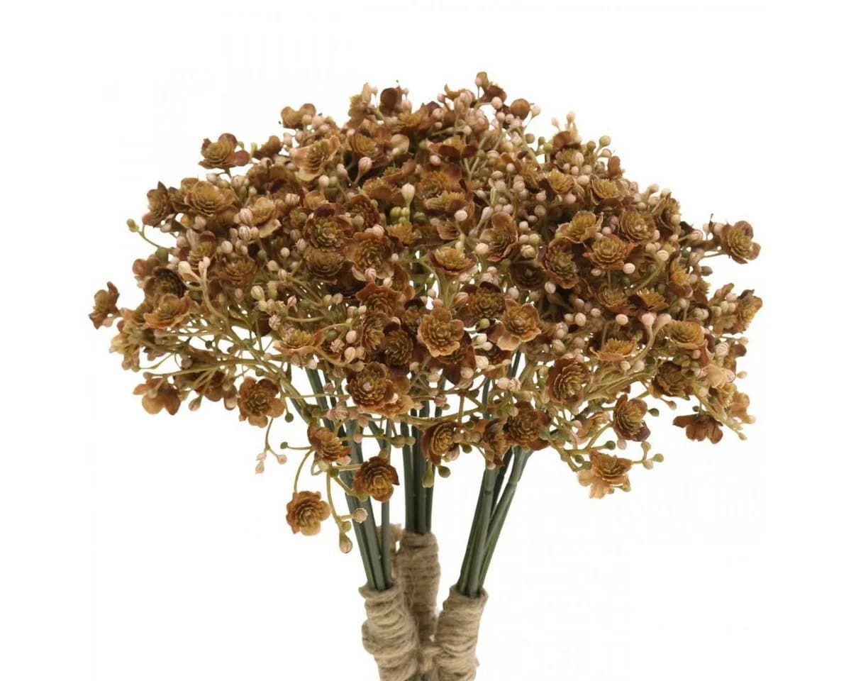 Viana Kunstblume Schleierkraut Braun Herbststrauß 18 Stück - Bild 2