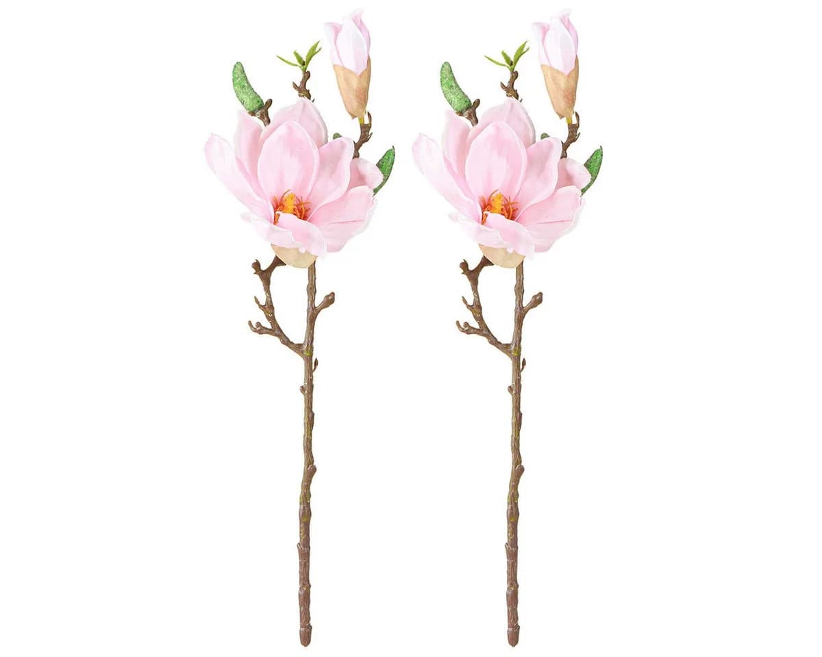 Viana Magnolienzweig Deko Rosa Grün 2 Stück - Bild 3