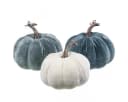 Florists Products Deko-Kürbis 3er-Set Beige Grau Beflockt Bild 2