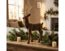 Florists Products Deko-Hirsch Braun mit goldenem Geweih 46cm Bild 1