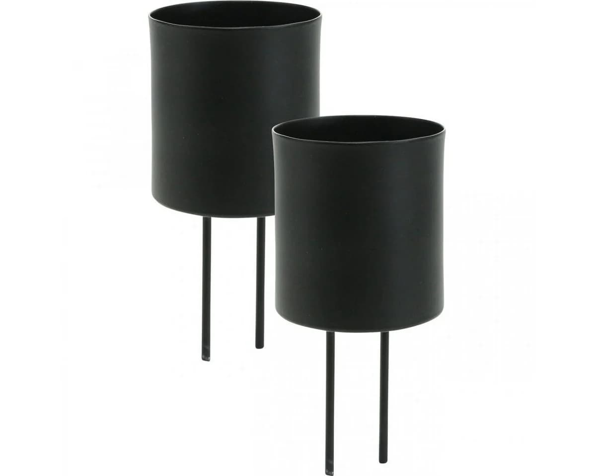 Viana Kerzenhalter Schwarze Metall-Teelichthalter Stecker Set Ø5cm 4 Stück - Bild 2
