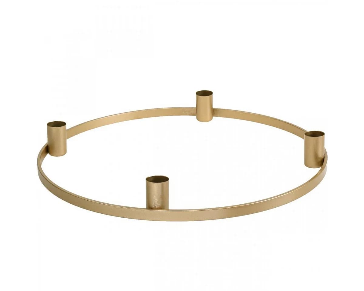 Viana Kerzenring Stabkerzenhalter Mattgold Ø35cm - Bild 2