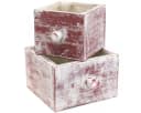 Viana Dekokorb 2er-Set Shabby Chic Pflanzkasten Rot-Weiß Bild 2